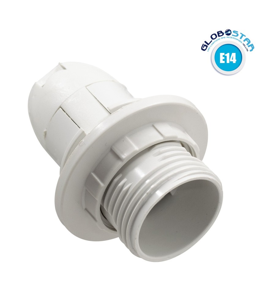 GloboStar® 78962 ΣΕΤ Ντουί E14 με Ροδέλα Πλαστικό Λευκό DIY